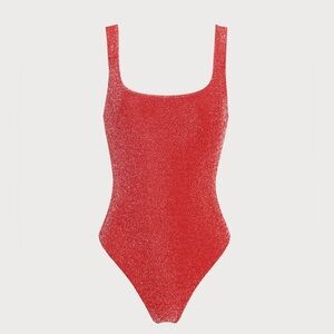 Berlook Red Lurex No Padding One-Piece Swimsuit